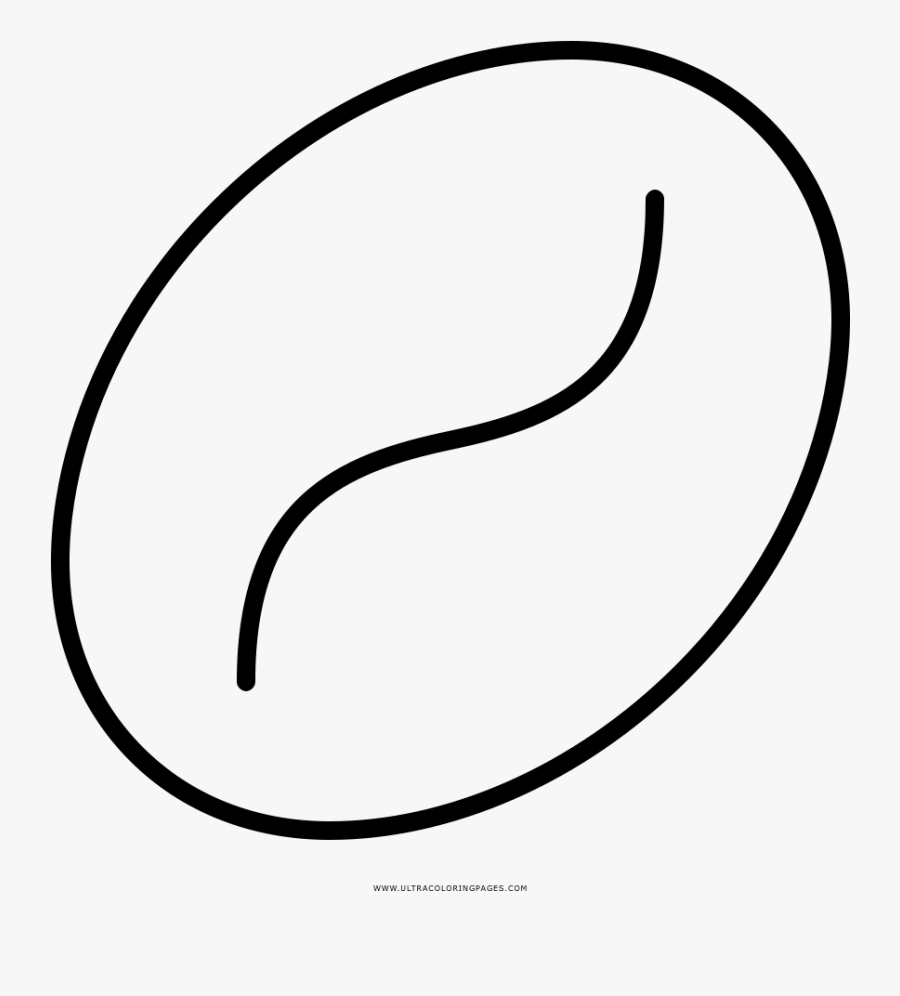 Coffee Bean Coloring Page - Line Art, Transparent Clipart