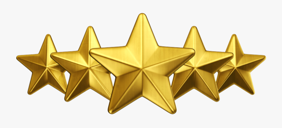 Download 3d Gold Star Png Free Download - 5 Star Gold, Transparent Clipart