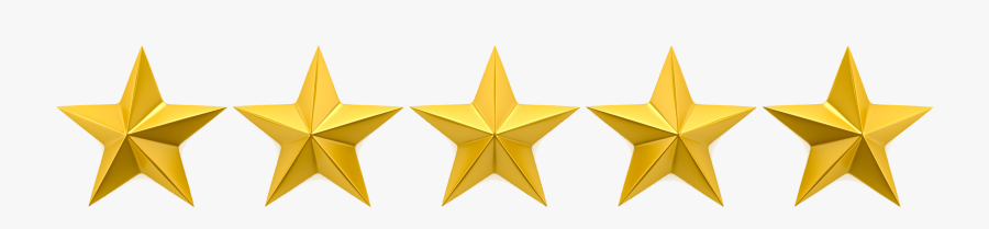 5 Sparkling Gold Stars Rating - 5 Star Rating Transparent Background, Transparent Clipart