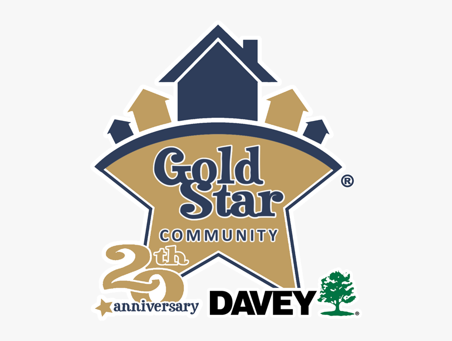 Gold Star Presented By Davey - Label, Transparent Clipart