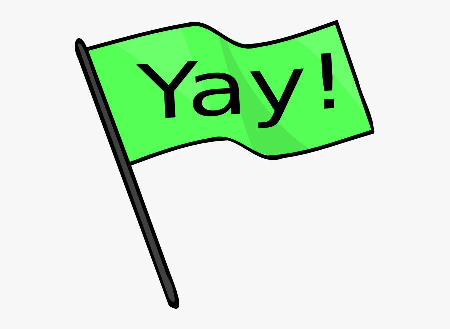 Yay Green Flag Clip Art At Clker - Yay Clipart, Transparent Clipart
