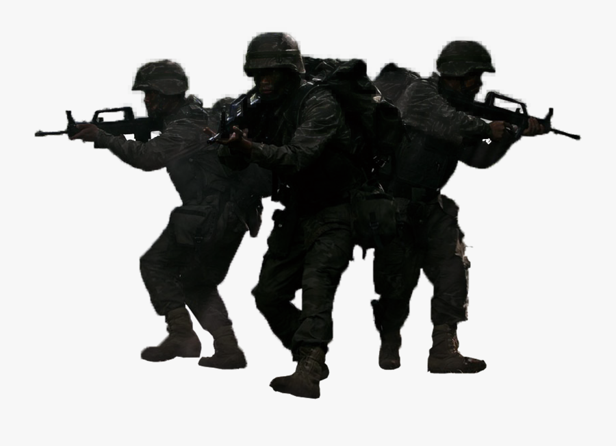 Swat Team - Army Silhouette Png, Transparent Clipart