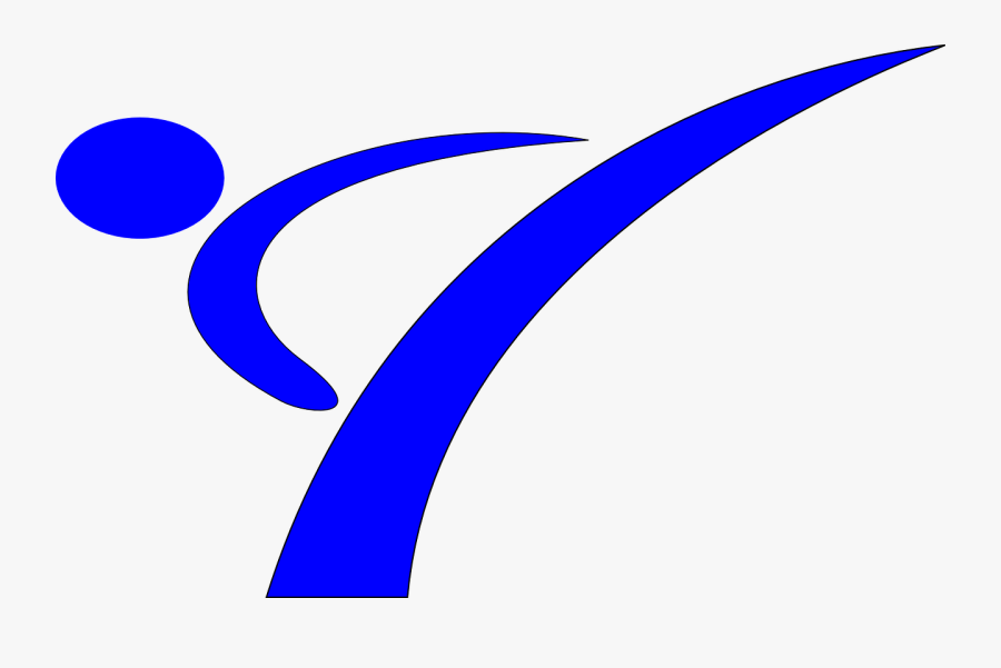Karate, Kick, Martial Arts, Pictogram, Sports, Blue, Transparent Clipart