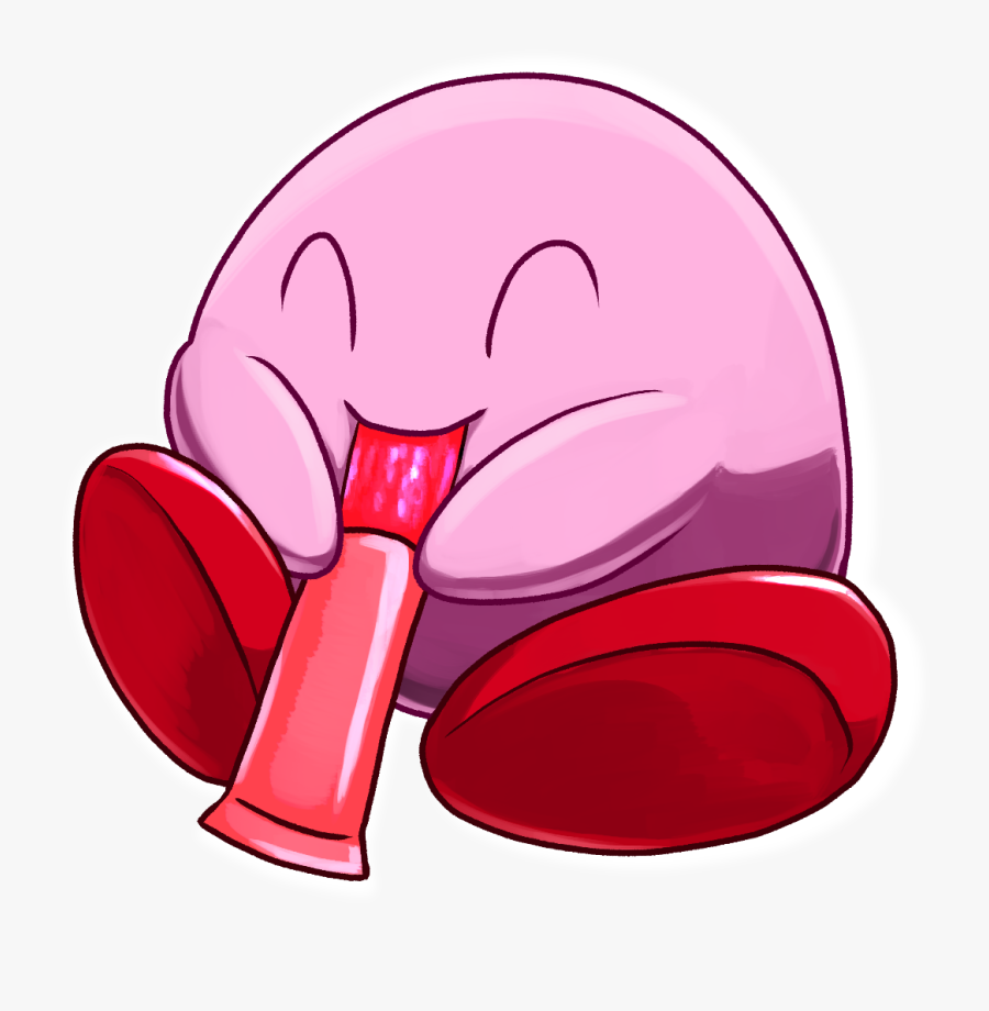Kirby With A Popsicle, Transparent Clipart