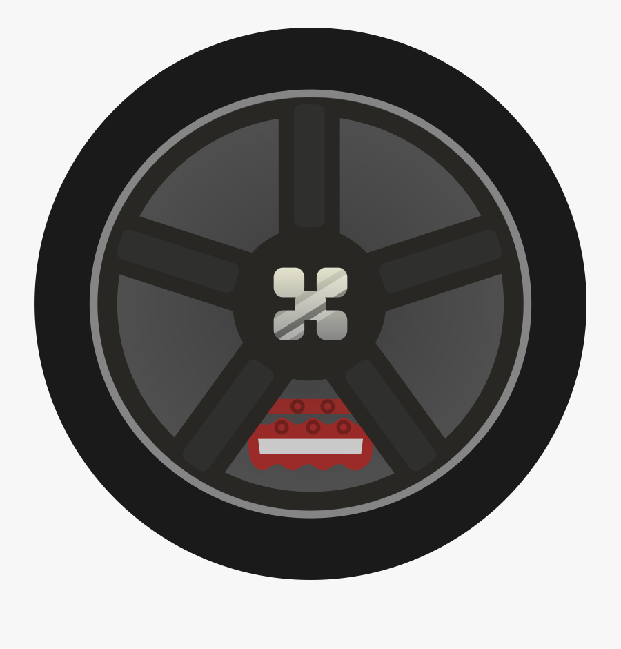 Dark Simple Car Wheel Tire Rims Side View Graphic Transparent, Transparent Clipart