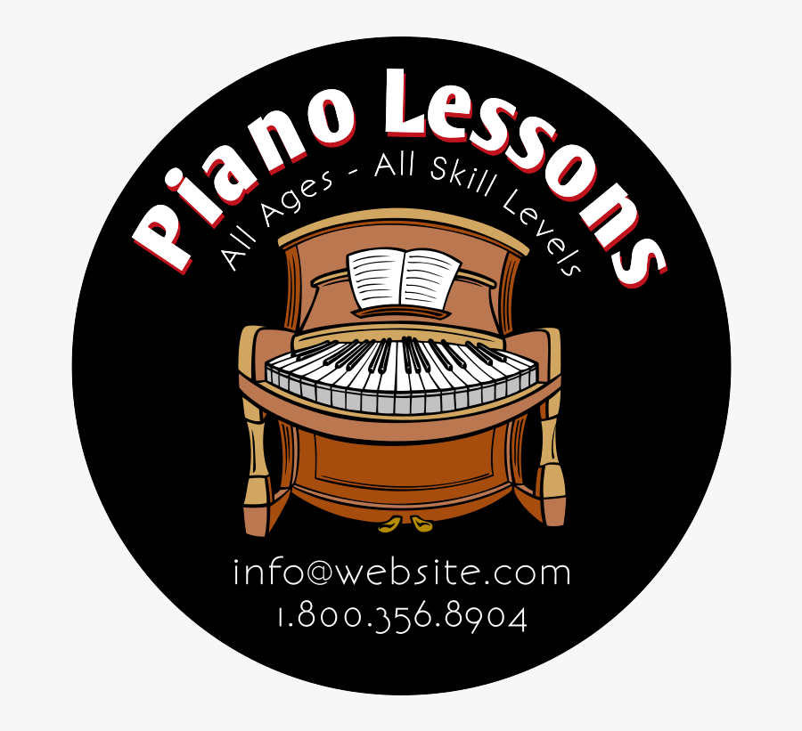 Custom Piano Lessons Circle Car Magnet - Illustration, Transparent Clipart
