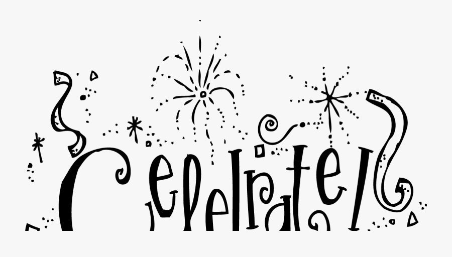 Celebrate Black And White, Transparent Clipart