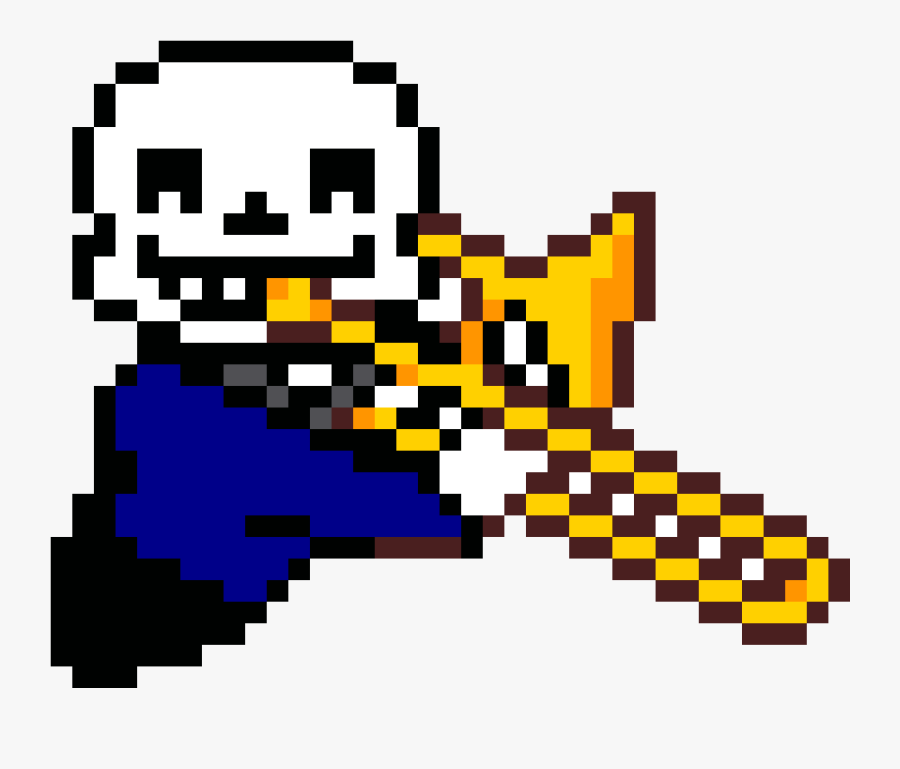 Sans Trombone Pixel Art, Transparent Clipart