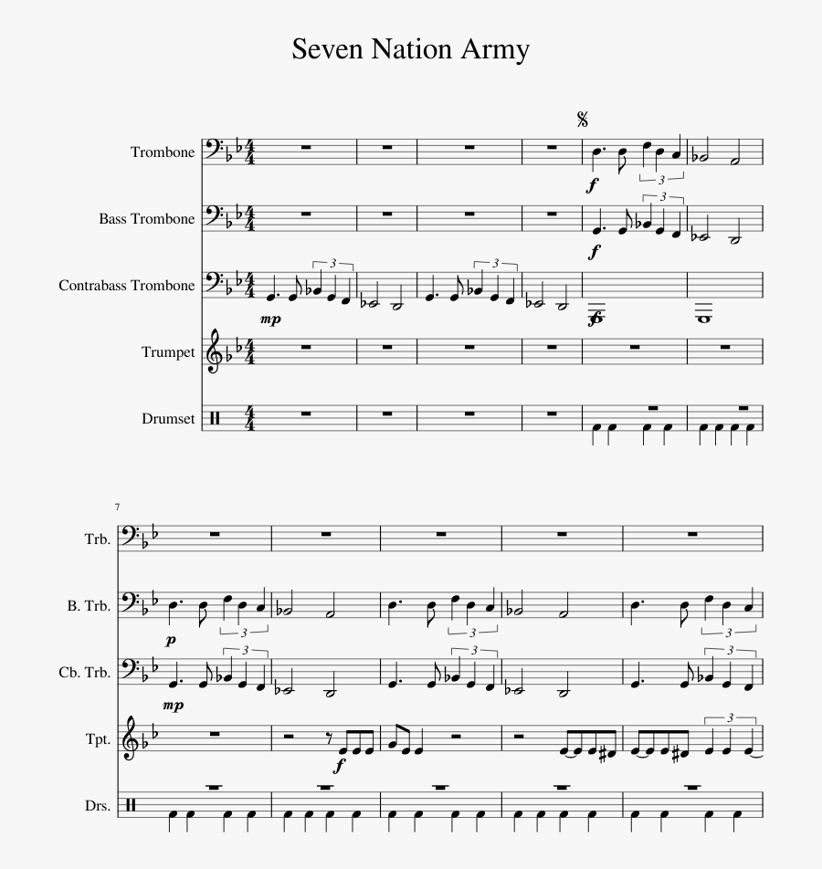 Transparent Sheet Music Clipart - Trombone Sheet Music Magnificent Seven, Transparent Clipart
