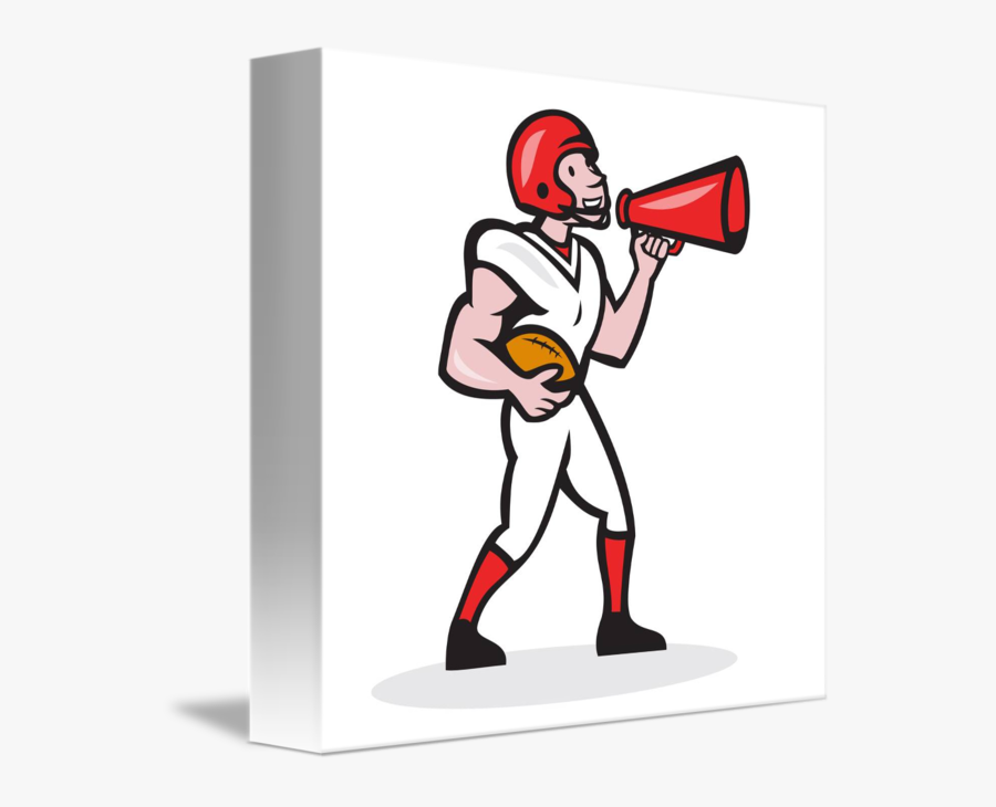 American Football Quarterback Bullhorn Isolated Ca - Quarterback Cartoon, Transparent Clipart