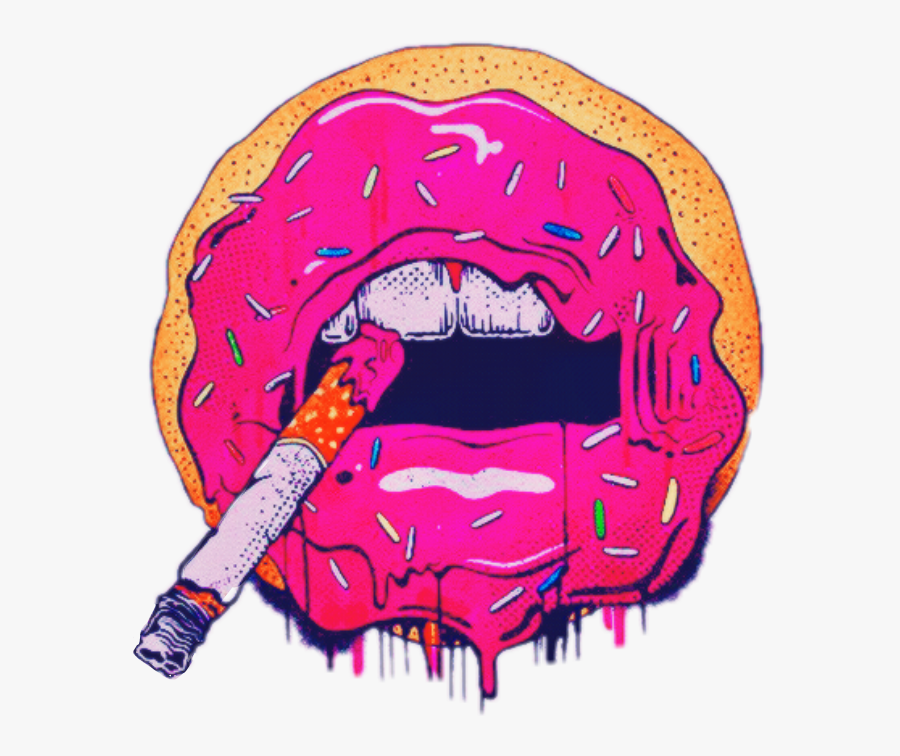 Donut Dripping Trippy Smoke - Dibujos De Arte Pop, Transparent Clipart