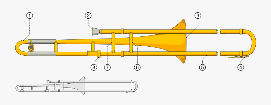 Diagram Of A Trombone, Transparent Clipart