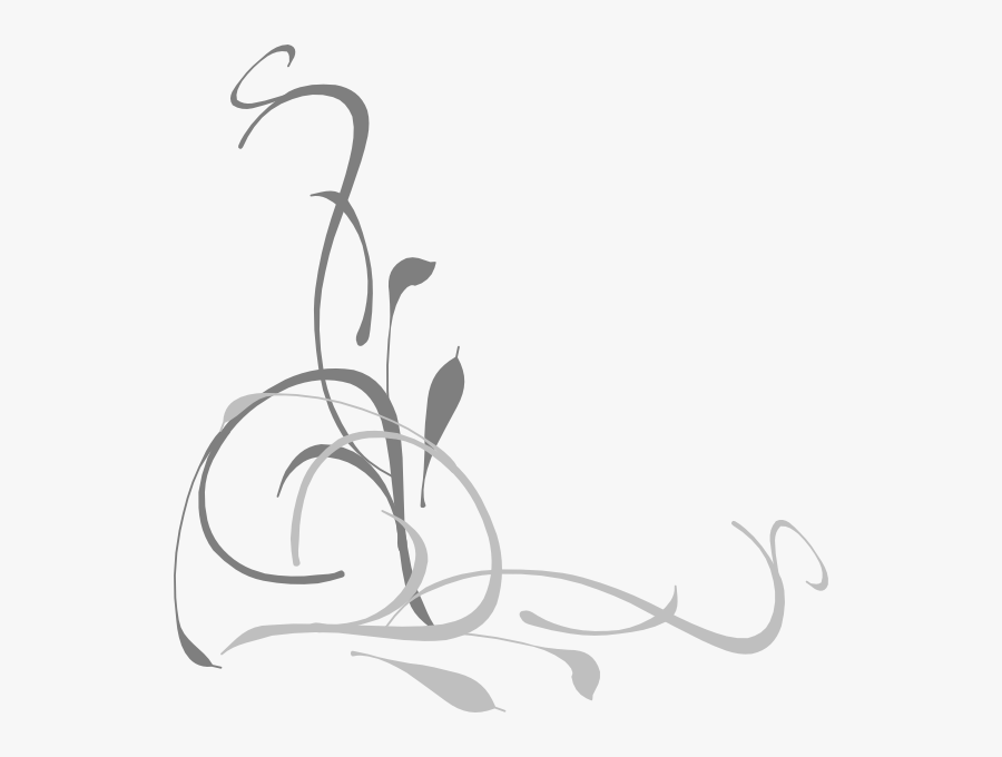 Grey Floral Border Png Image - Blue And Purple Swirls, Transparent Clipart