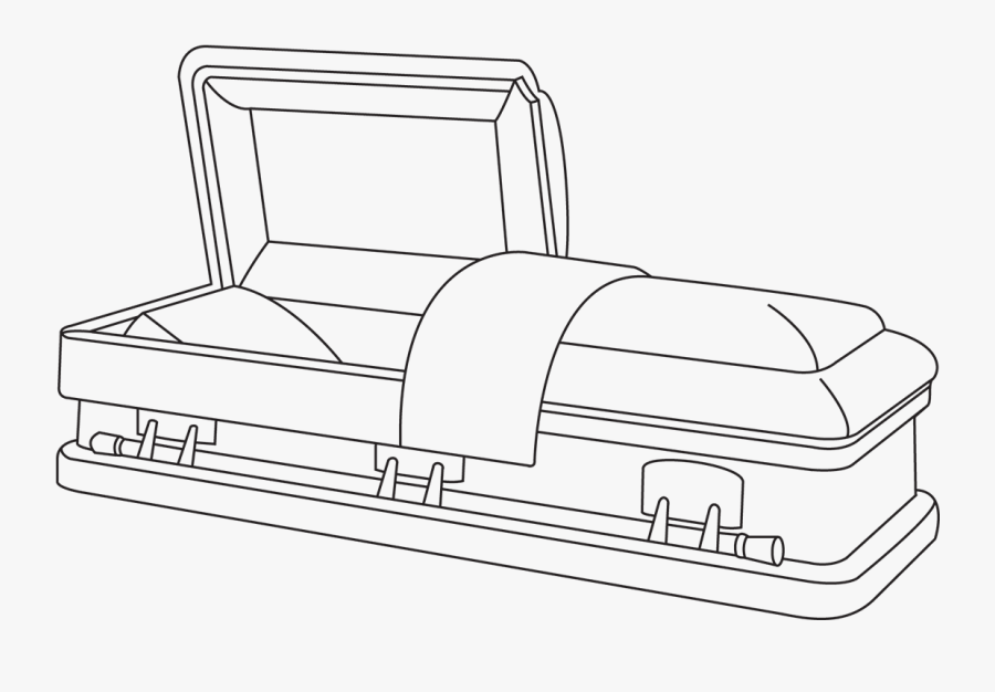 Transparent Coffin Clipart - Draw A Funeral Casket Step, Transparent Clipart