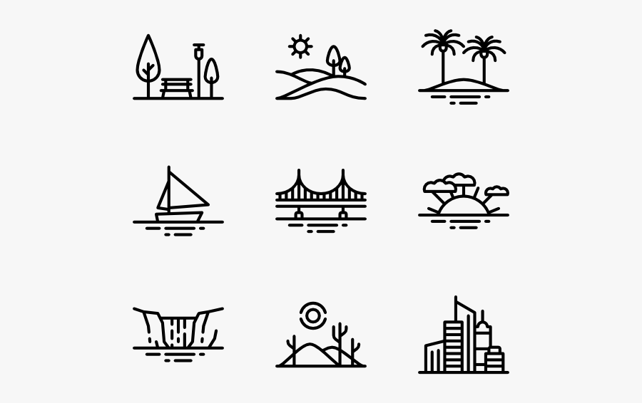 Clip Art Landscape Free Vector Lineal - Landscape Icon Transparent Background, Transparent Clipart