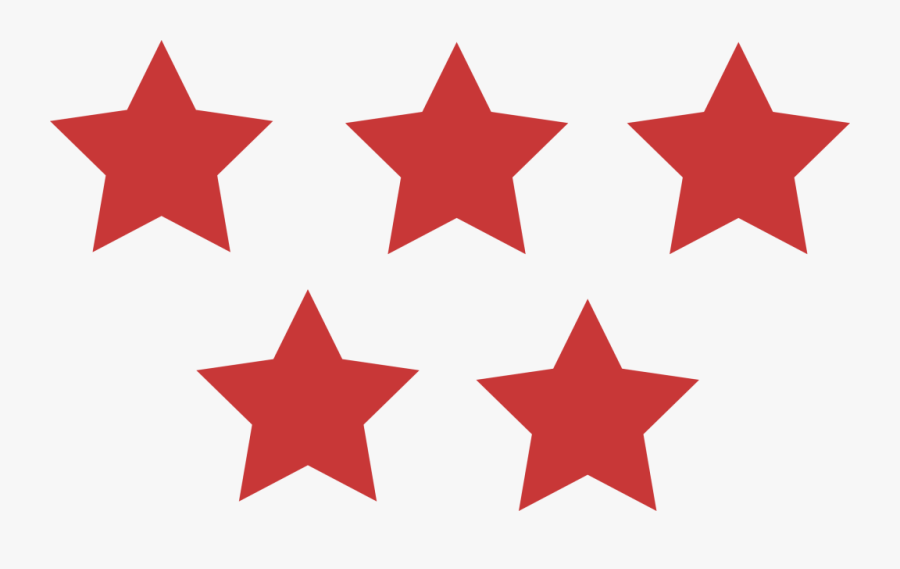 Same Color 5 Stars - 5 Red Stars Png, Transparent Clipart