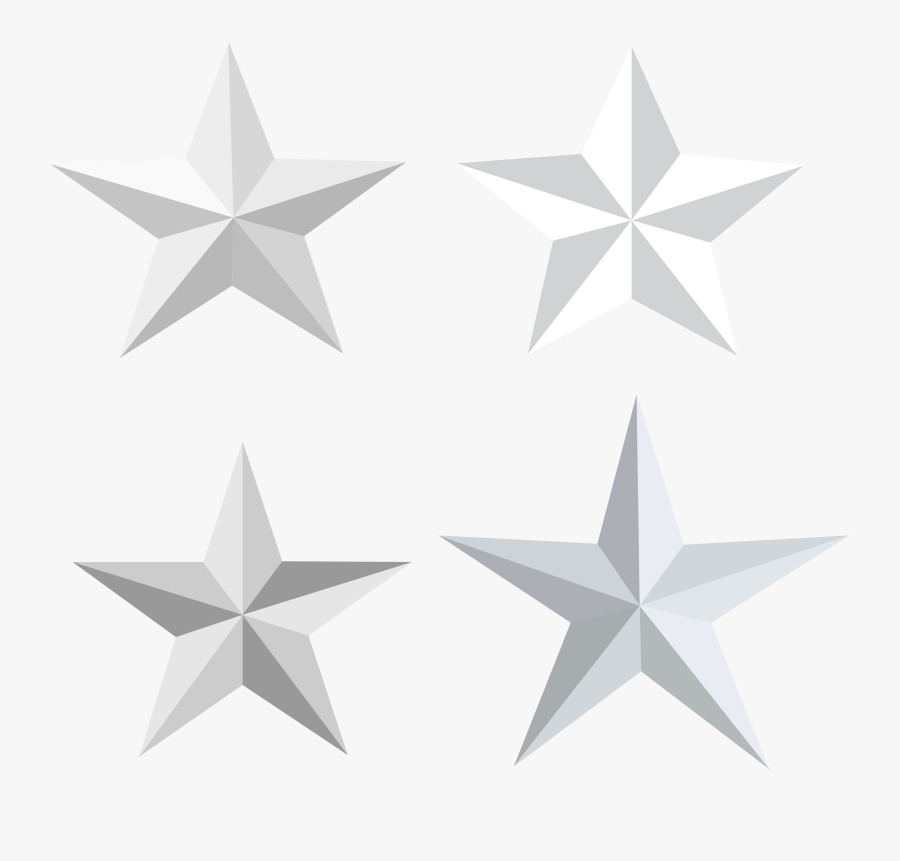 White Star Vector Set Done In, Transparent Clipart