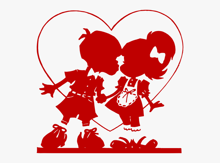 Red Valentine Kiss Clip Art At Clker, Transparent Clipart
