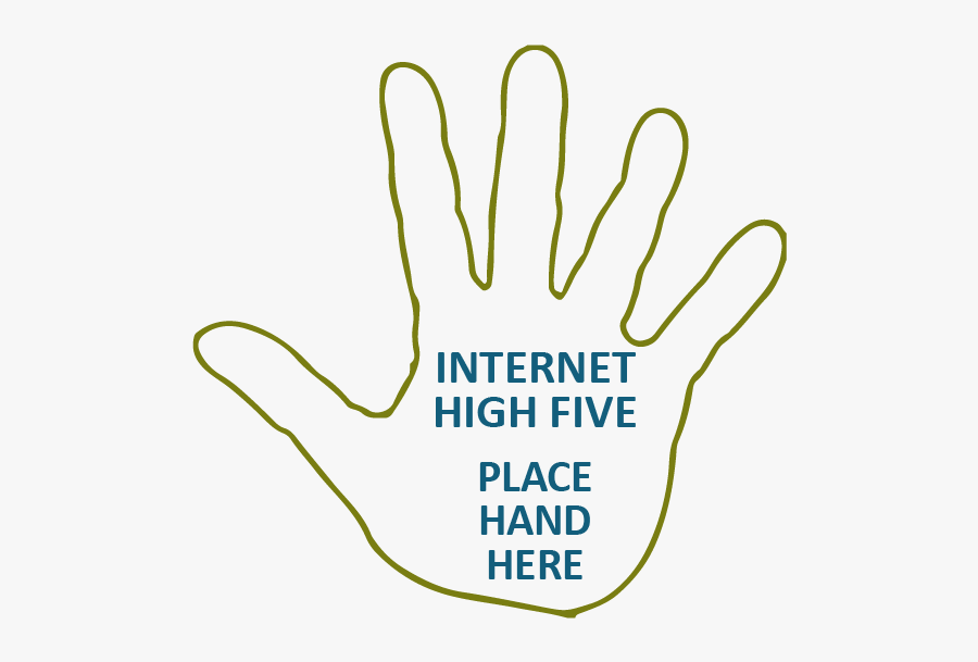 Outline Of Hand With Text Inside Of Hand Reading "internet, Transparent Clipart