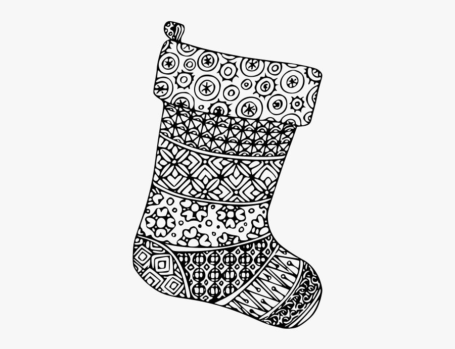 Christmas Stocking Mandala, Transparent Clipart