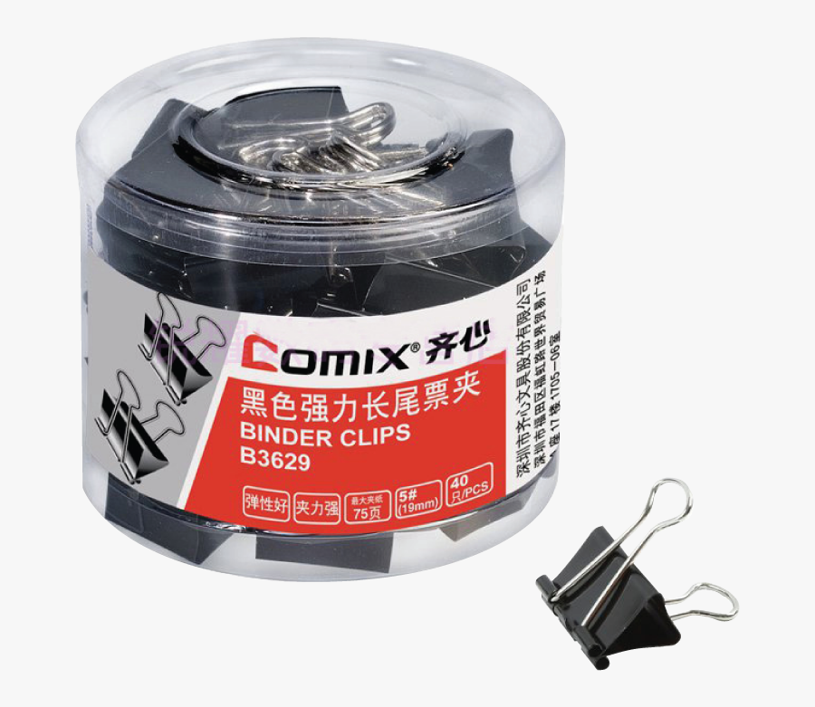 Binder Clip 19mm 40pcs, Transparent Clipart