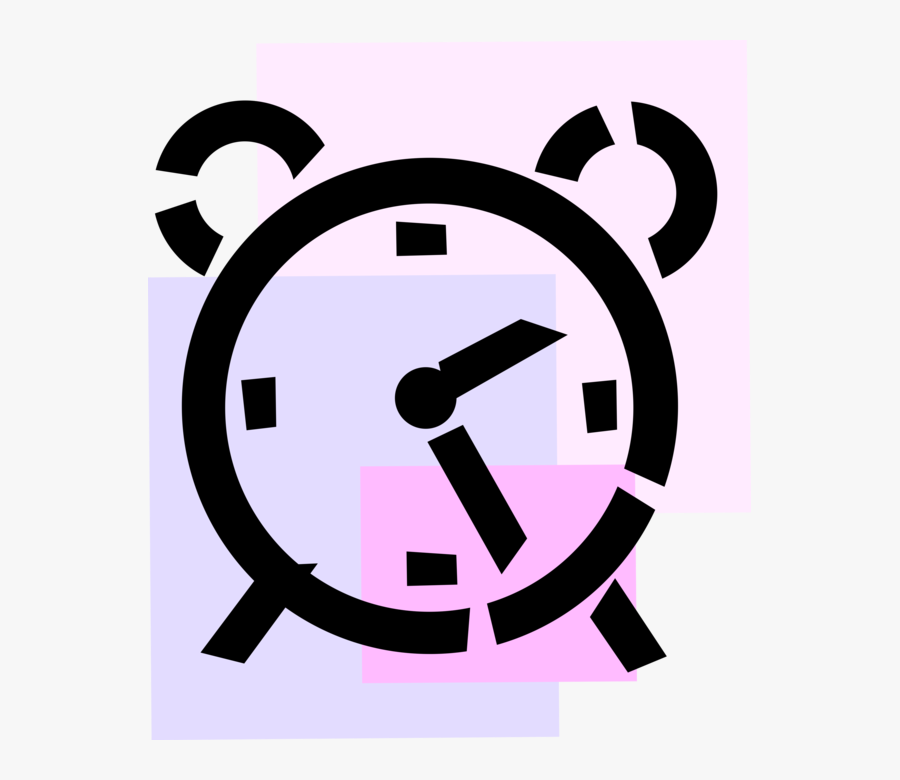 Vector Illustration Of Alarm Clock Displays Time And, Transparent Clipart