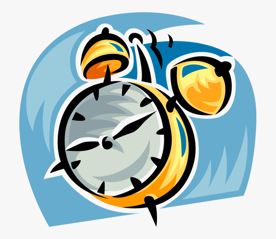 Vector Illustration Of Alarm Clock Displays Time And, Transparent Clipart