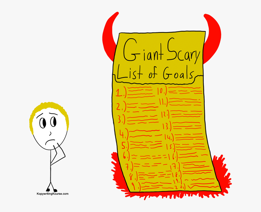 Giant Scary List Of Goals, Transparent Clipart