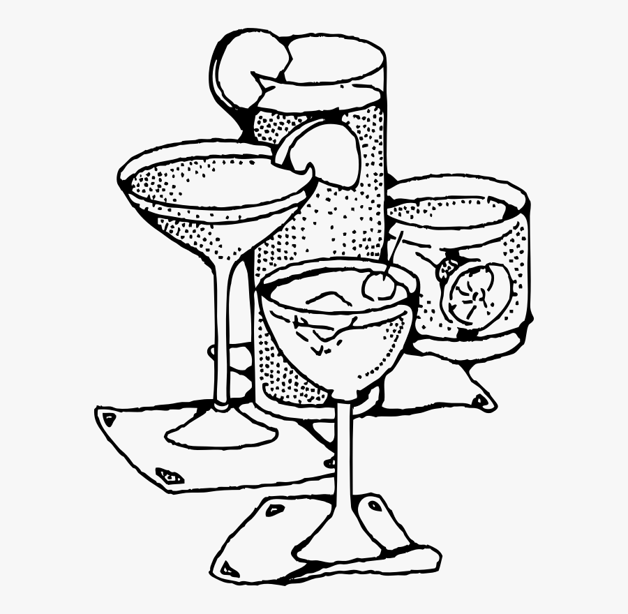 Bar Drinks - Drinks Clipart Black And White, Transparent Clipart
