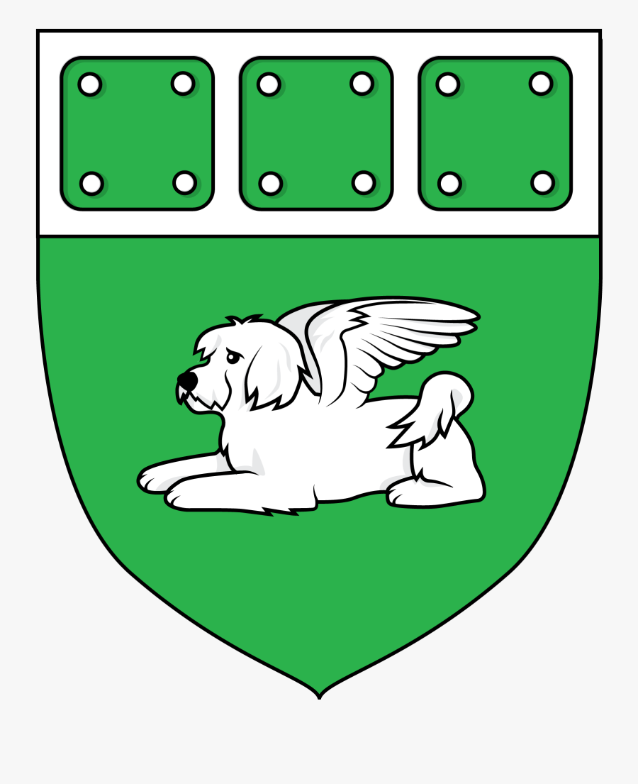 Winged Dog Tablet Heraldry Trimmed, Transparent Clipart