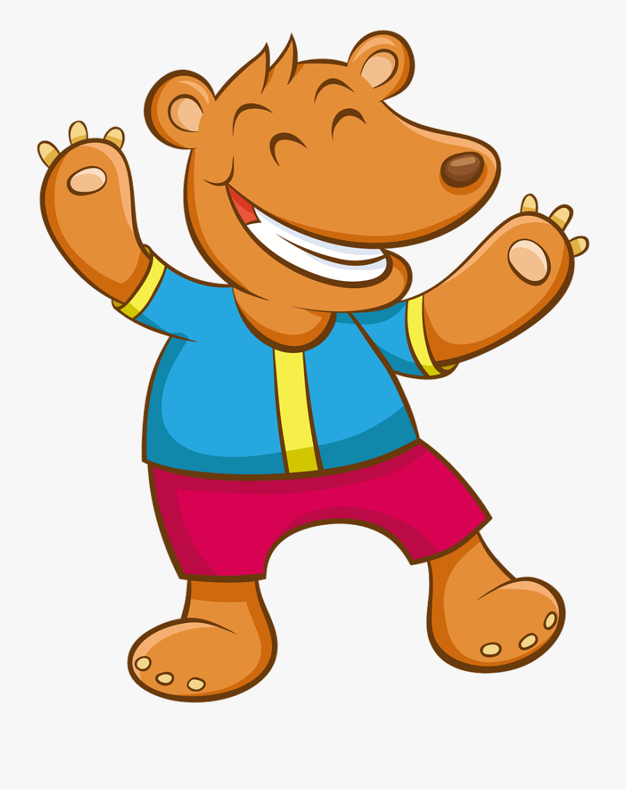 Cute Funny Cartoon Bear, Transparent Clipart