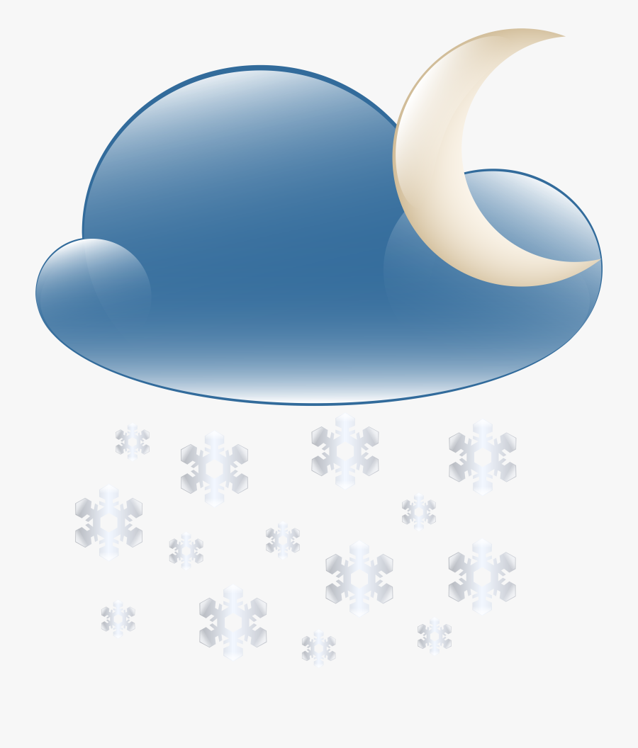 Snowy Cloud Night Weather Icon Png Clip Art, Transparent Clipart