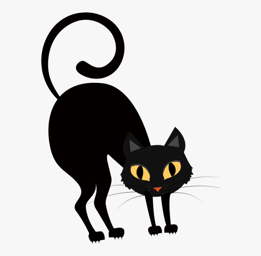 Black Cat A Little Horror Dark Night Clipart Animal - Black Cat Clipart Png, Transparent Clipart