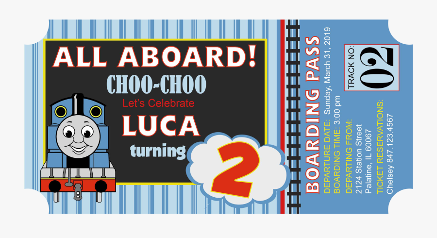Thomas The Train Invitation - Thomas The Tank Engine, Transparent Clipart