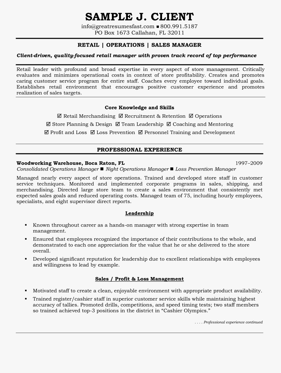 Clip Art Resumes For Nanny - Customer Service Retail Employee Retail Resume, Transparent Clipart