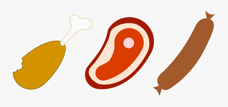 Meat, Chicken, Pork Chop, Sausage, Power, Food - Meat Graphic, Transparent Clipart