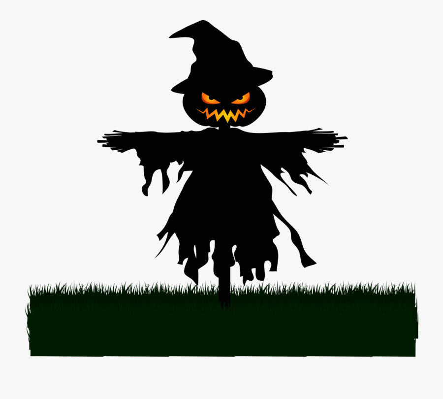 Scarecrow Silhouette Halloween Clip Art - Halloween Scarecrow Silhouette, Transparent Clipart