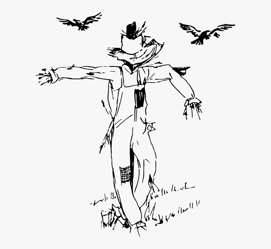 Art,monochrome Photography,beak - Black And White Scarecrow Clipart, Transparent Clipart