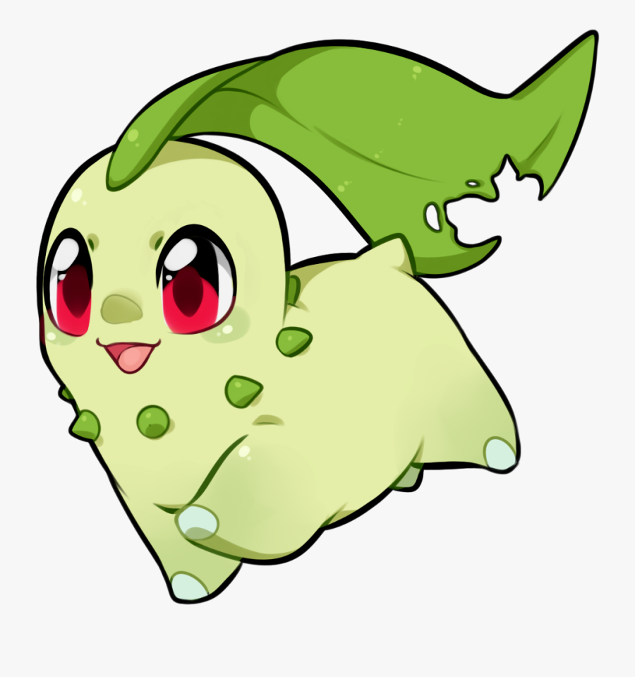 All 7 Grass Starter Pokemon - Pokemon Chikorita Cute, Transparent Clipart