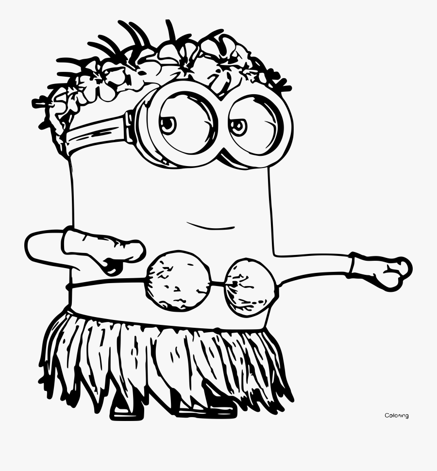 Summer Minions Coloring Pages, Transparent Clipart