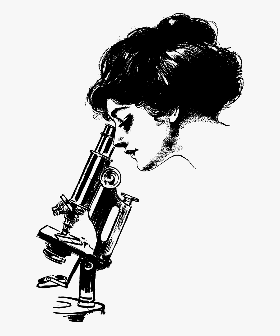 Lady And Microscope - Microscope Png, Transparent Clipart