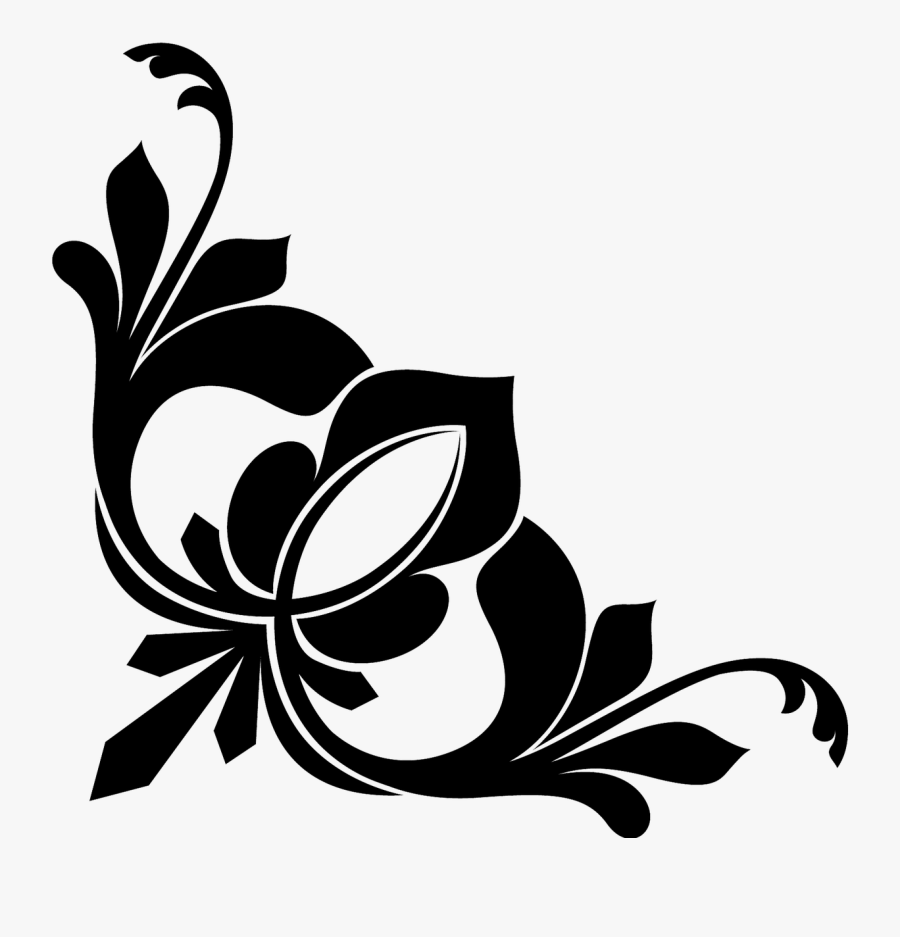 Leaf - Corner Clipart Black And White, Transparent Clipart