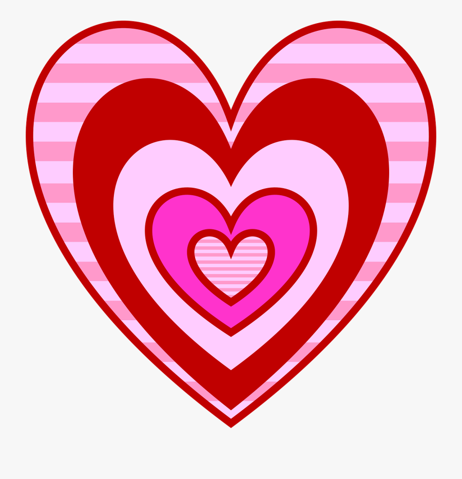 Pink And Red Heart, Transparent Clipart