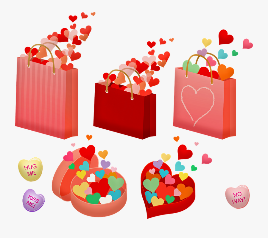 Valentine"s Hearts, Bag Of Hearts - Bag Of Hearts Png, Transparent Clipart