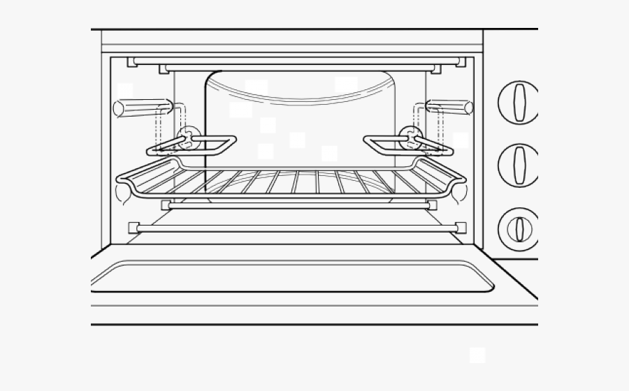 Open Oven Clipart Black And White, Transparent Clipart