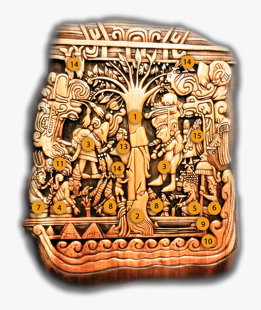 Clip Art Izapa Chiapas Lds Tours - Tree Of Life Tablet Mexico, Transparent Clipart