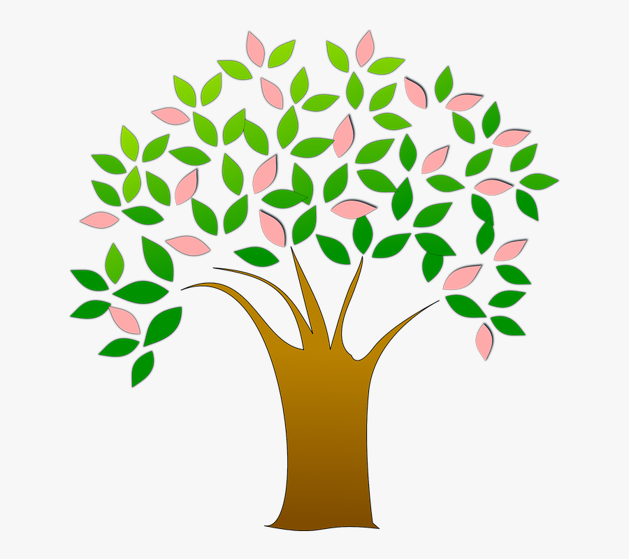 Tree, Fresh, Leaves, Green, Pink, New, Life, Spring - Clipart Life, Transparent Clipart