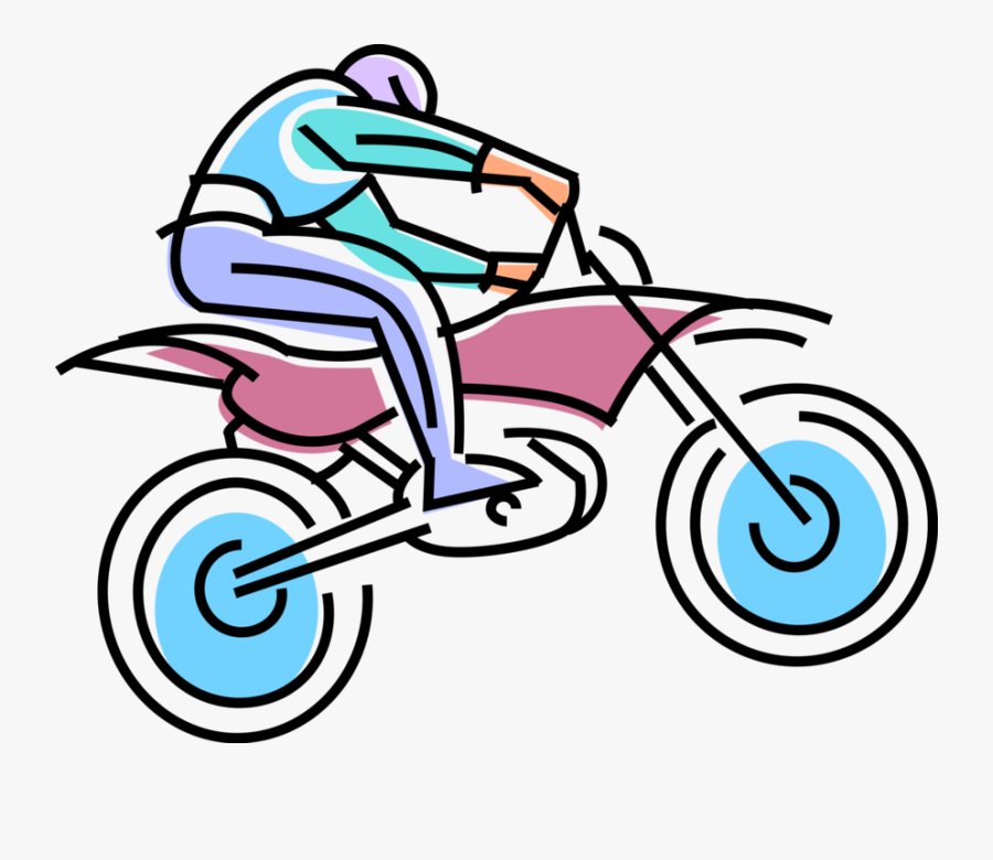 Vector Illustration Of Motocross Racer Racing In Off-road, Transparent Clipart