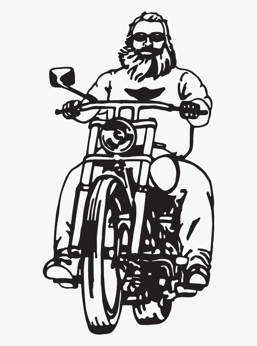 Bearded And Motor Bike, Transparent Clipart