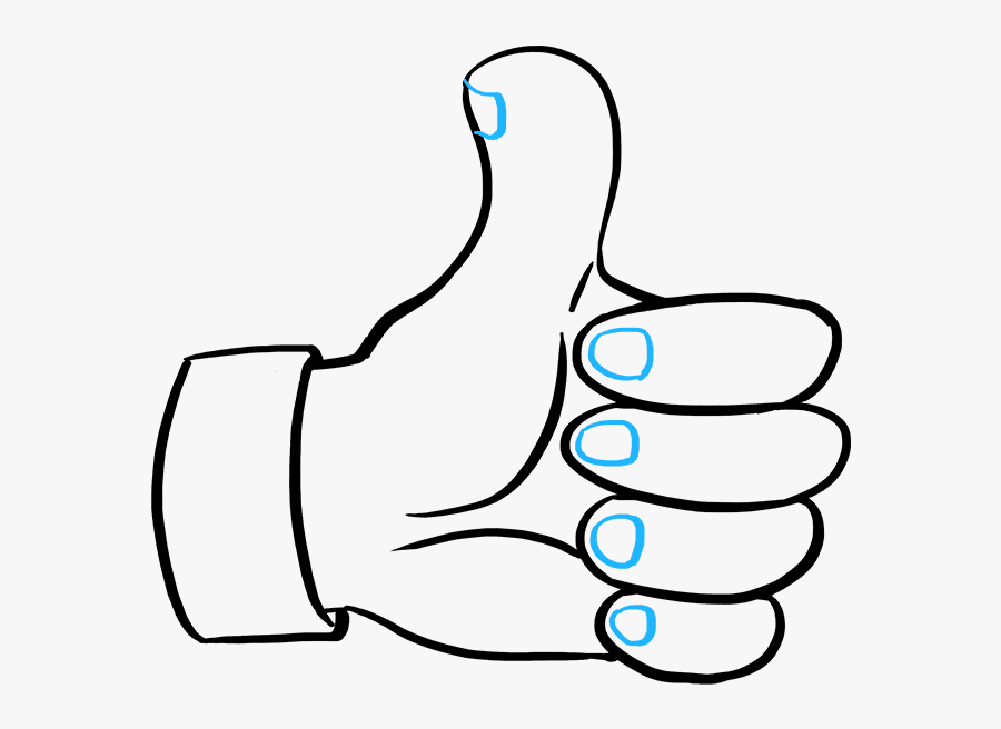 How To Draw Thumbs Up Sign - Line Drawing Thumb, Transparent Clipart